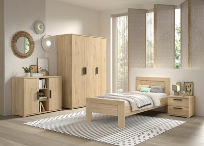 Chambres complètes-Combinaison de chambre d'enfant Sam 4-Vipack-mailleux-1