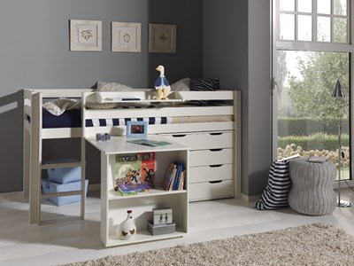 Chambres complètes-Cette PINO-combinaison se compose des éléments suivants  PINO lit compact blan-1
