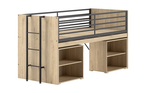 Chambres complètes-Combinaison de chambre d'enfant Sam finition chêne-Vipack-mailleux-0