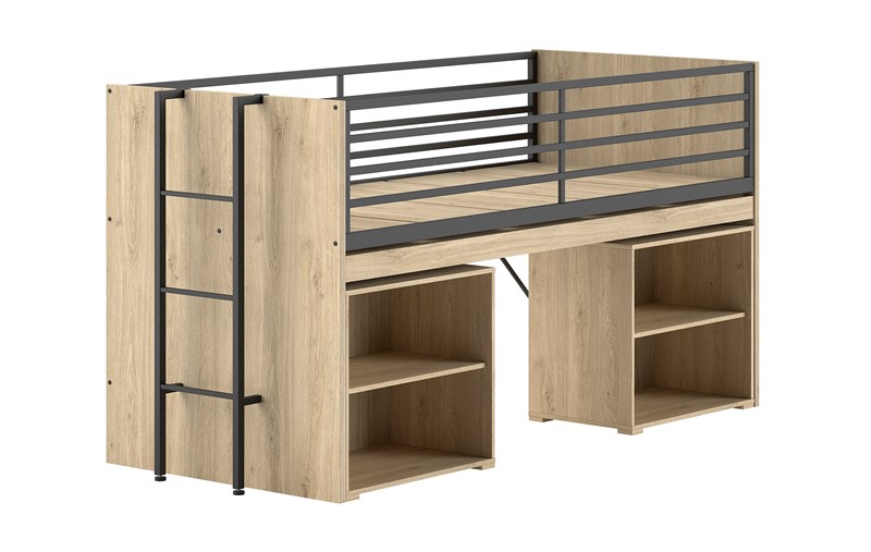 Chambres complètes-Combinaison de chambre d'enfant Sam finition chêne-Vipack-mailleux-0