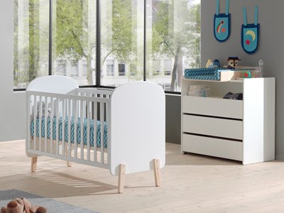 Chambres complètes-Combinaison de chambre d'enfant Kiddy blanc-Vipack-mailleux-1
