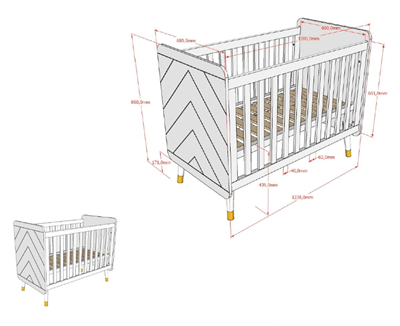 Lit bébé-BILLY LIT BÉBÉ 60 x 120 cm SATIN WHITE-Vipack-mailleux-2