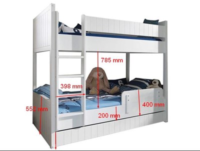 Lit superposé-ROBIN LIT SUPERPOSÉ 90 x 200 cm BLANC-Vipack-mailleux-2