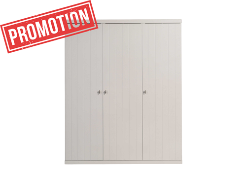 Garde-robe-ROBIN ARMOIRE 3 PORTES BLANC-Vipack-mailleux-0