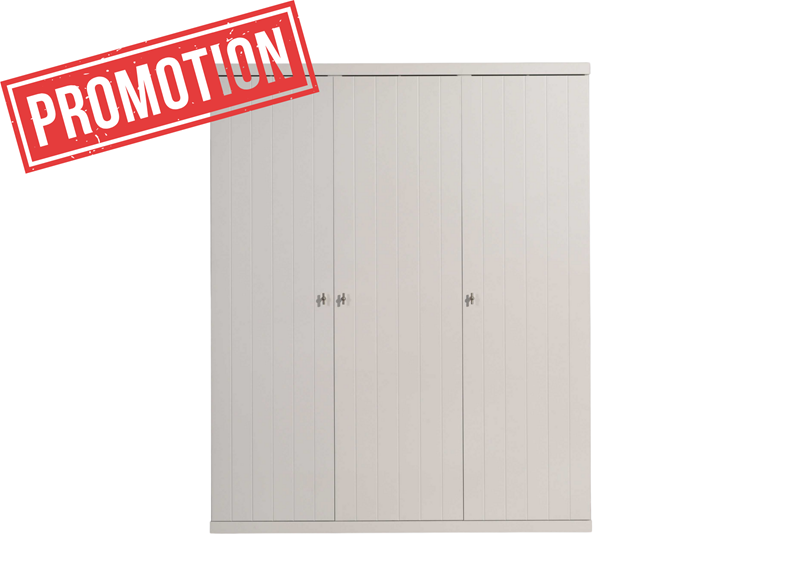 Garde-robe-ROBIN ARMOIRE 3 PORTES BLANC-Vipack-mailleux-0