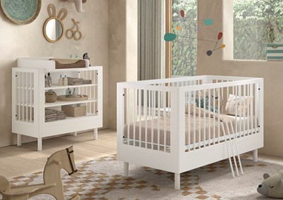 Chambres complètes-Combinaison de chambre d'enfant Forrest Beech 4-hêtre laqué blanc-Vipack-maill-1