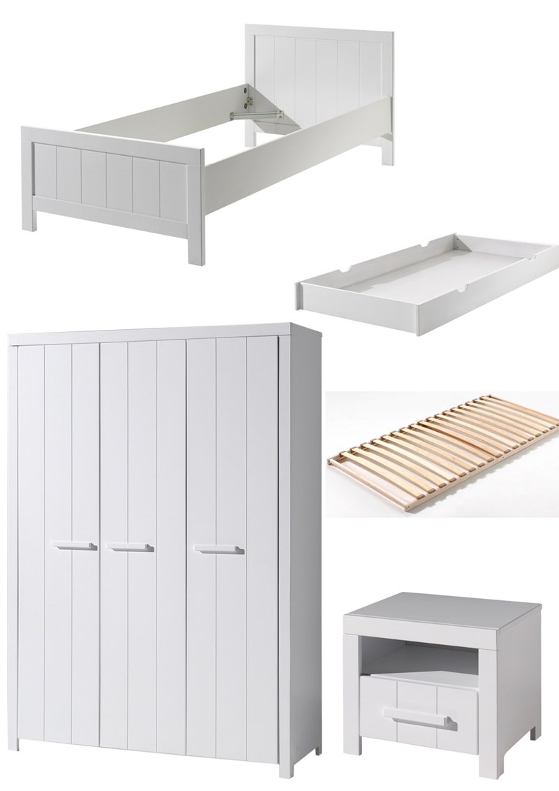 Chambres complètes-Combinaison de chambre d'enfant Erik 8-blanc de la collection erik-Vipack-mail-0