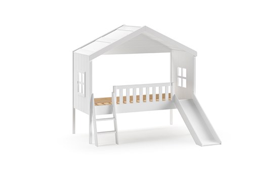 Lit mi-hauteur-HOUSEBED LIT CABANE AVEC GIGOGNE 90 x 200 cm BLANC-Vipack-mailleux-0