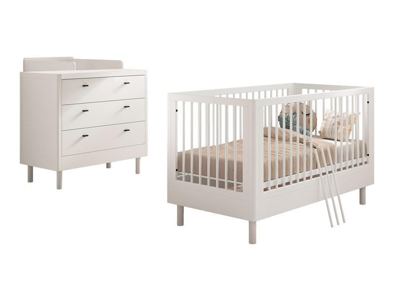 Chambres complètes-Combinaison de chambre d'enfant Forrest Beech 4-hêtre laqué blanc-Vipack-maill-0
