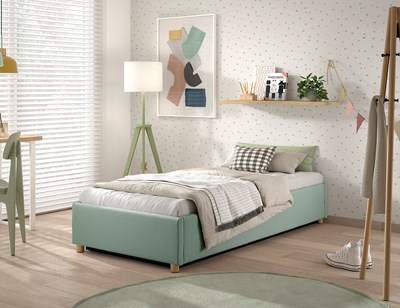 Lit enfant-MOON STORAGE CADRE DE LIT CÔTÉ LONG 90 x 200 cm BOUCLÉ VERT-Vipack-mailleux-1