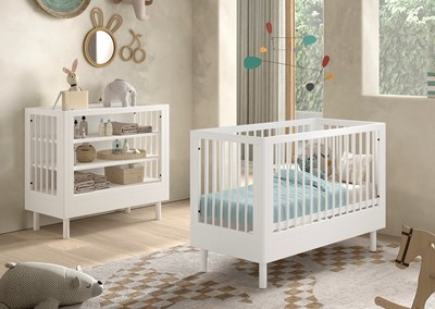 Chambres complètes-Combinaison de chambre d'enfant Forrest Beech 4-hêtre laqué blanc-Vipack-maill-1