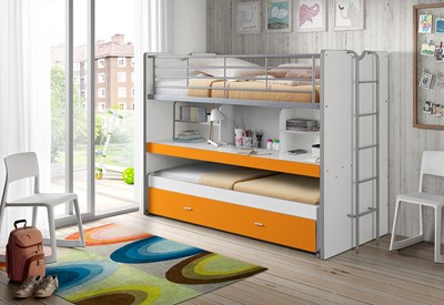 Lit superposé-BONNY LIT SUPERPOSÉ (80) 90 x 200 cm ORANGE-Vipack-mailleux-1