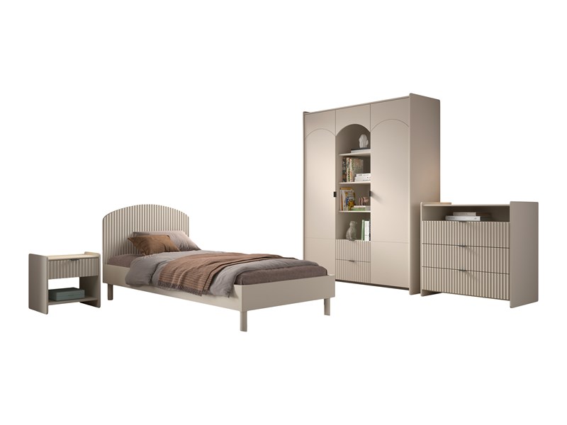 Chambres complètes-Combinaison de chambre d'enfant Lux 4-coloris clay-Vipack-mailleux-0