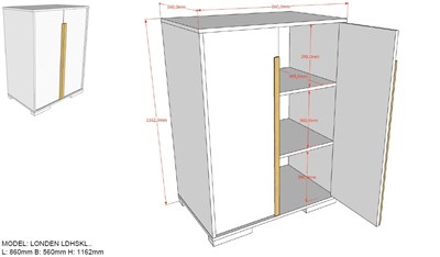 Garde-robe-LONDON ARMOIRE 2 PORTES POUR LDHS9014-Vipack-mailleux-2