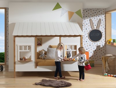 Lit enfant-HOUSEBED LIT CABANE (05) 90 x 200 cm BLANC-Vipack-mailleux-4