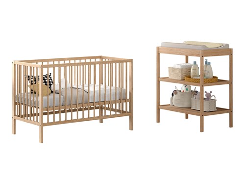 Chambres complètes-Combinaison de chambre d'enfant Dino naturel-Vipack-mailleux-0
