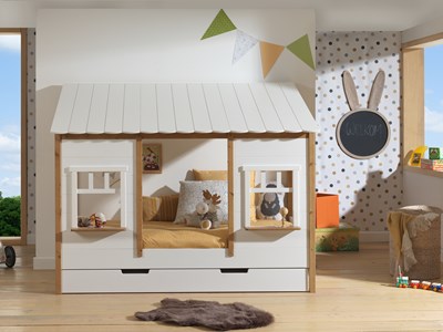 Chambres complètes-Combinaison de chambre d'enfant Housebed 4-Vipack-mailleux-1