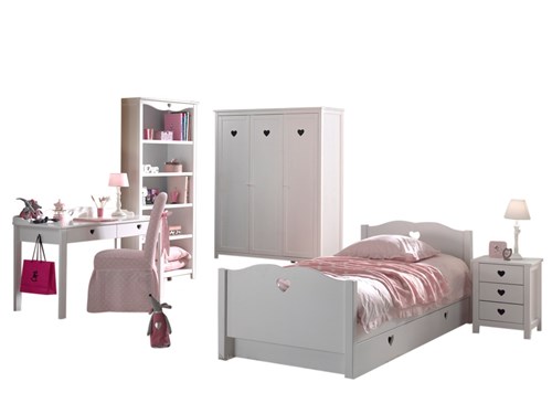 Chambres complètes-Combinaison de chambre d'enfant Amori 6-blanc-Vipack-mailleux-0