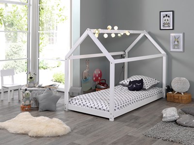 Lit enfant-CABANE LIT 90 x 200 cm BLANC-Vipack-mailleux-1