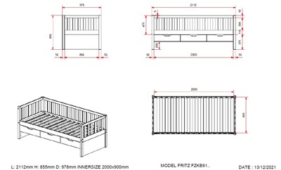 Lit enfant-FRITZ LIT CAPITAINE (91) 90 x 200 cm BLANC-Vipack-mailleux-2