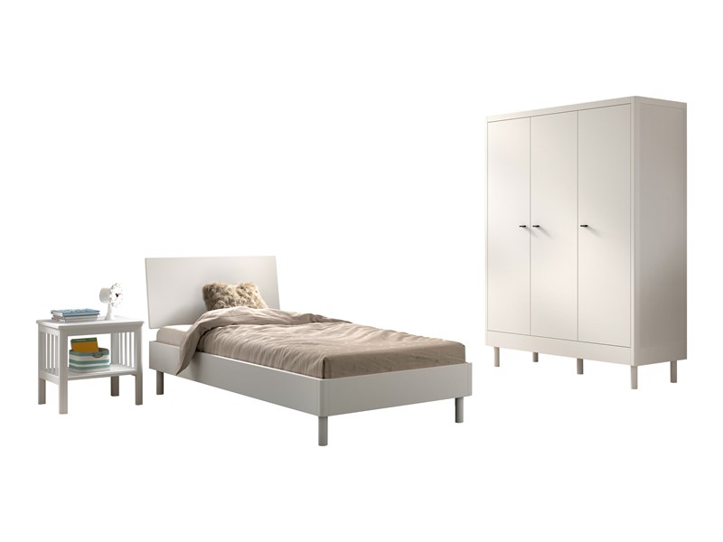 Chambres complètes-Combinaison de chambre d'enfant Forrest Beech 4-hêtre laqué blanc-Vipack-maill-0