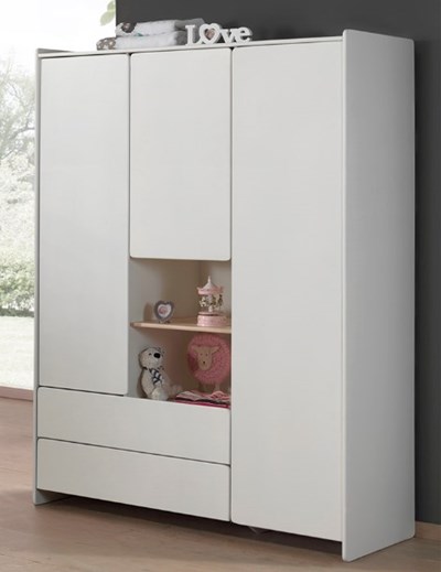 Chambres complètes-Combinaison de chambre d'enfant Kiddy blanc-Vipack-mailleux-11