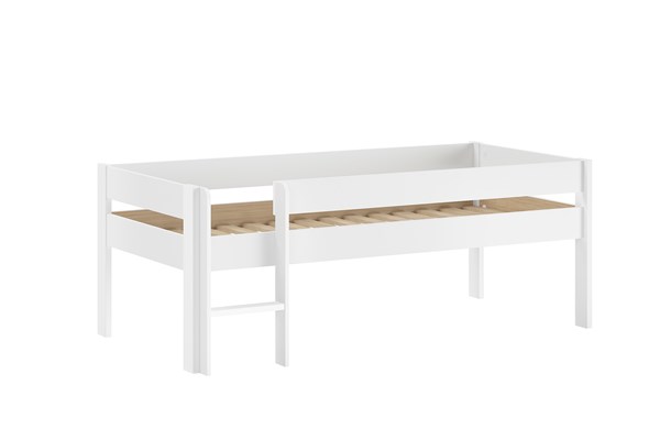 Lit mi-hauteur-PRIMO LIT MI-HAUTEUR BAS AVEC ÉCHELLE 90 x 200 cm BLANC-Vipack-mailleux-0