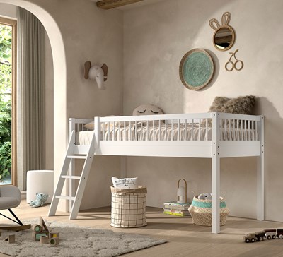 Lit mi-hauteur-FORREST LIT MI-HAUTEUR 90 x 200 cm HÊTRE BLANC-Vipack-mailleux-1
