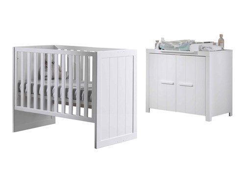 Chambres complètes-Combinaison de chambre d'enfant Erik blanc-Vipack-mailleux-0