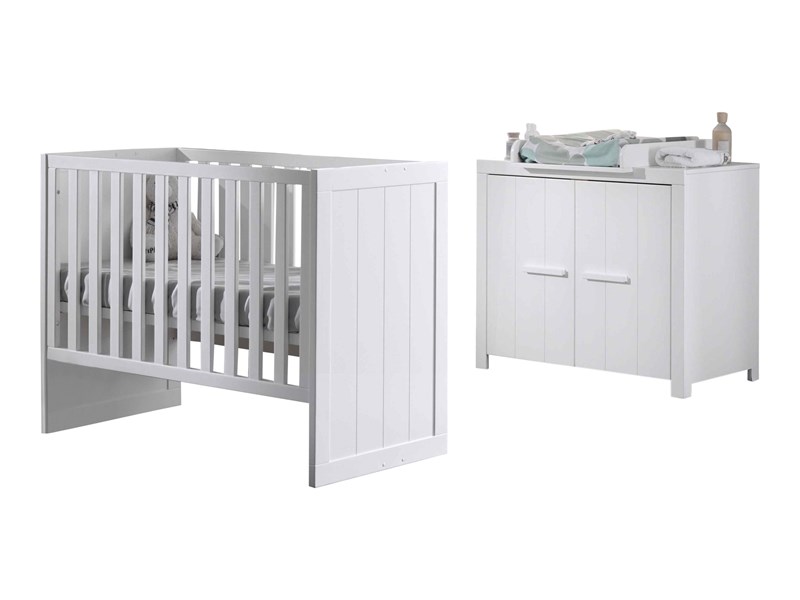 Chambres complètes-Combinaison de chambre d'enfant Erik blanc-Vipack-mailleux-0