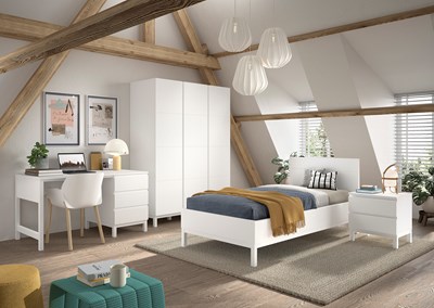 Chambres complètes-Combinaison de chambre d'enfant Eva 5-blanc-Vipack-mailleux-1