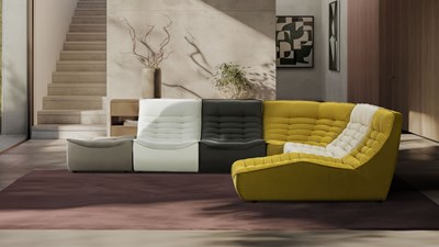 Canapé modulable Calia Italia aux couleurs contrastées