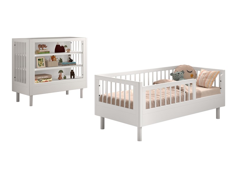Chambres complètes-Combinaison de chambre d'enfant Forrest Beech 3-hêtre laqué blanc-Vipack-maill-0