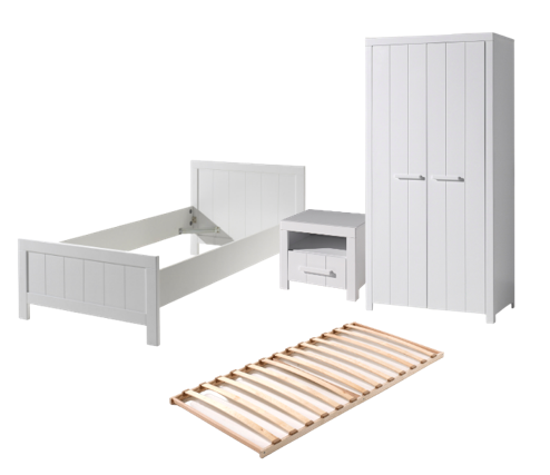 Chambres complètes-Combinaison de chambre d'enfant Erik 3-blanc de la collection erik-Vipack-mail-0