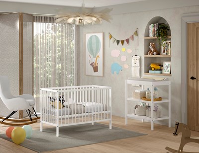 Chambres complètes-Combinaison de chambre d'enfant Dino blanc-Vipack-mailleux-1