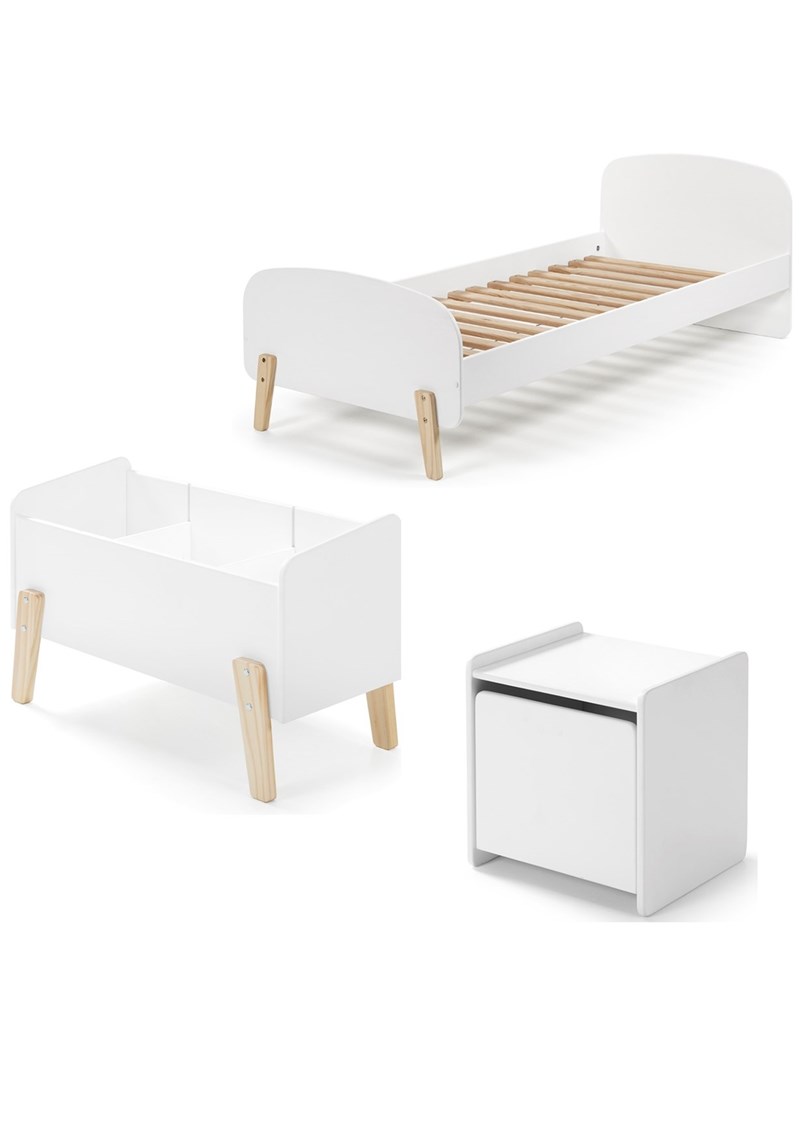 Chambres complètes-Combinaison de chambre d'enfant Kiddy 4-blanc-Vipack-mailleux-0