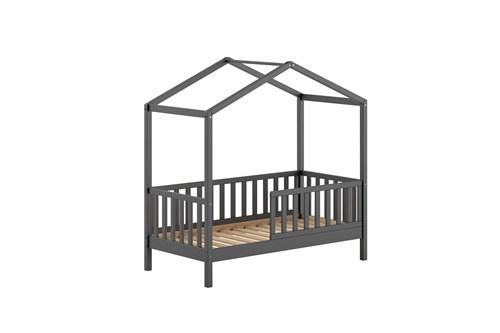 Lit enfant-DALLAS LIT CABANE JUNIOR 70 x 140 cm ANTHRACITE-Vipack-mailleux-0