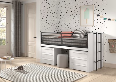 Chambres complètes-Combinaison de chambre d'enfant Sam blanc-Vipack-mailleux-1