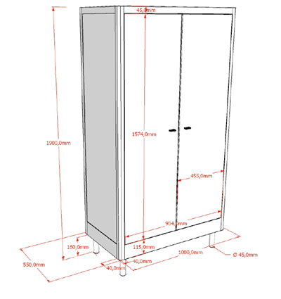 Garde-robe-FORREST ARMOIRE 2 PORTES HÊTRE BLANC-Vipack-mailleux-2