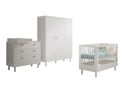 Chambres complètes-Combinaison de chambre d'enfant Forrest Beech 4-hêtre laqué blanc-Vipack-maill-0