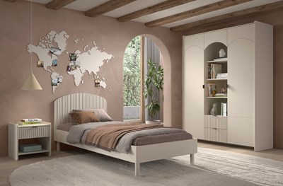 Chambres complètes-Combinaison de chambre d'enfant Lux 4-coloris clay-Vipack-mailleux-1