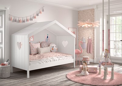 Lit enfant-AMORI LIT CABANE 90 x 200 cm BLANC-Vipack-mailleux-4