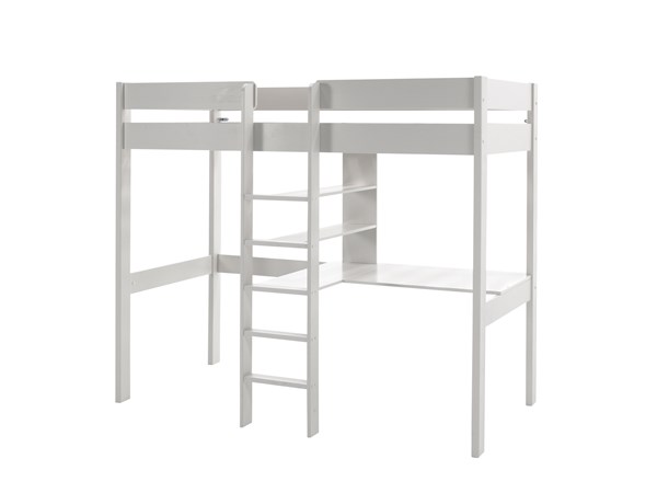 Lit mezzanine-PINO LIT MEZZANINE SANS FAUTEUIL 90 x 200 cm BLANC-Vipack-mailleux-0