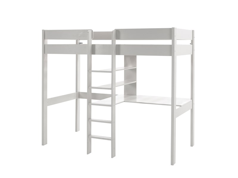 Lit mezzanine-PINO LIT MEZZANINE SANS FAUTEUIL 90 x 200 cm BLANC-Vipack-mailleux-0