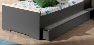 Lit tiroir-LONDON LIT GIGOGNE 90 x 190 cm ANTHRACITE-Vipack-mailleux-1
