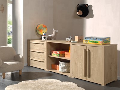 Commode-Combinaison de chambre d'enfant Sam chêne-Vipack-mailleux-1