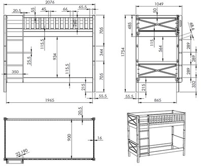 Lit superposé-SCOTT LIT SUPERPOSÉ 90 x 200 cm BLANC-Vipack-mailleux-2