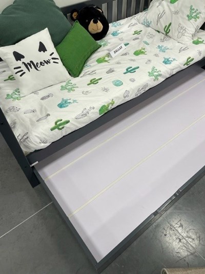 Lit tiroir-DALLAS LIT GIGOGNE 90 x 190 cm ANTHRACITE-Vipack-mailleux-3