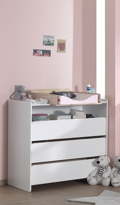 Chambres complètes-Combinaison de chambre d'enfant Kiddy blanc-Vipack-mailleux-9