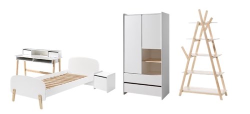 Chambres complètes-Combinaison de chambre d'enfant Kiddy 4-blanc-Vipack-mailleux-0